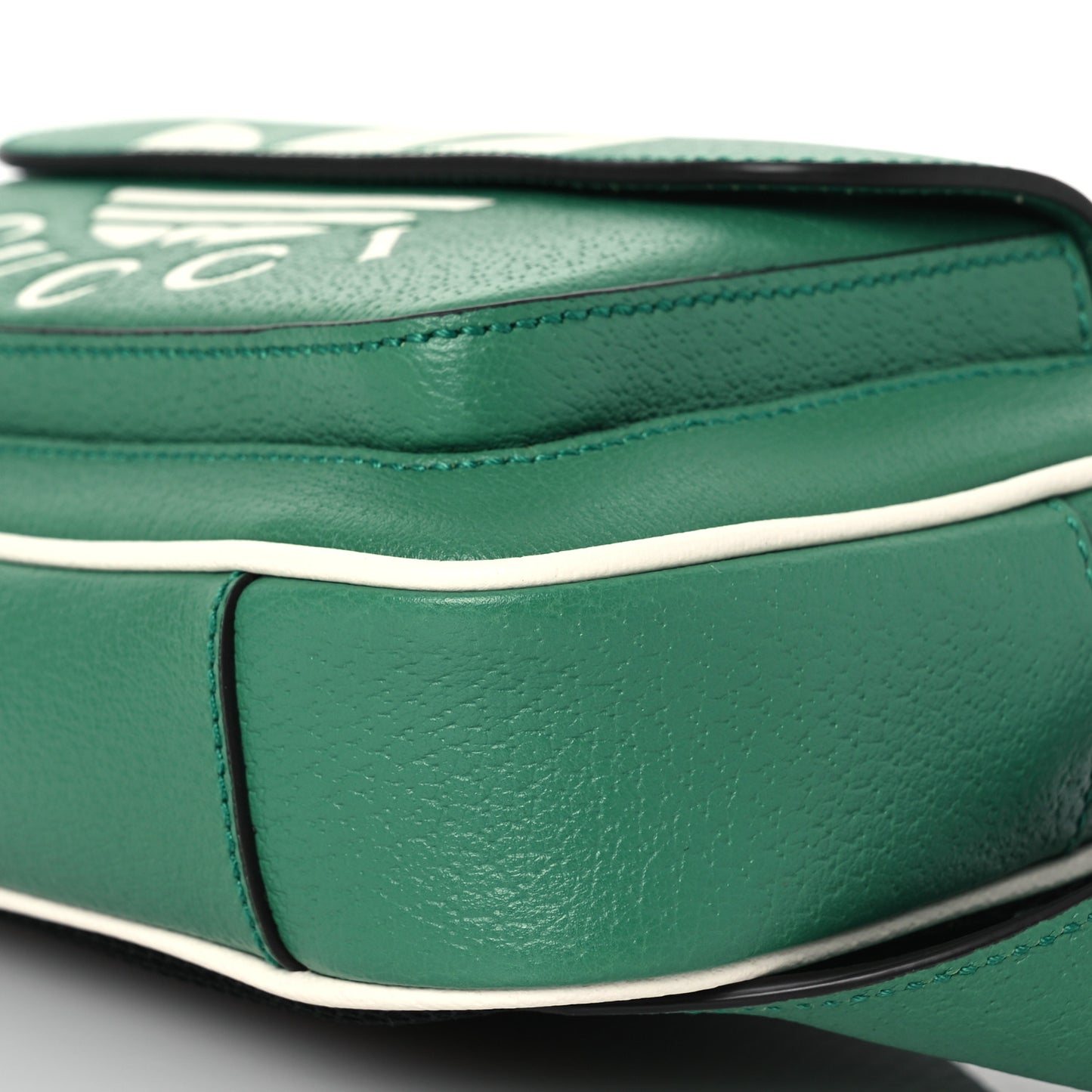 X ADIDAS Textured Dollar Calfskin Belt Bag Green