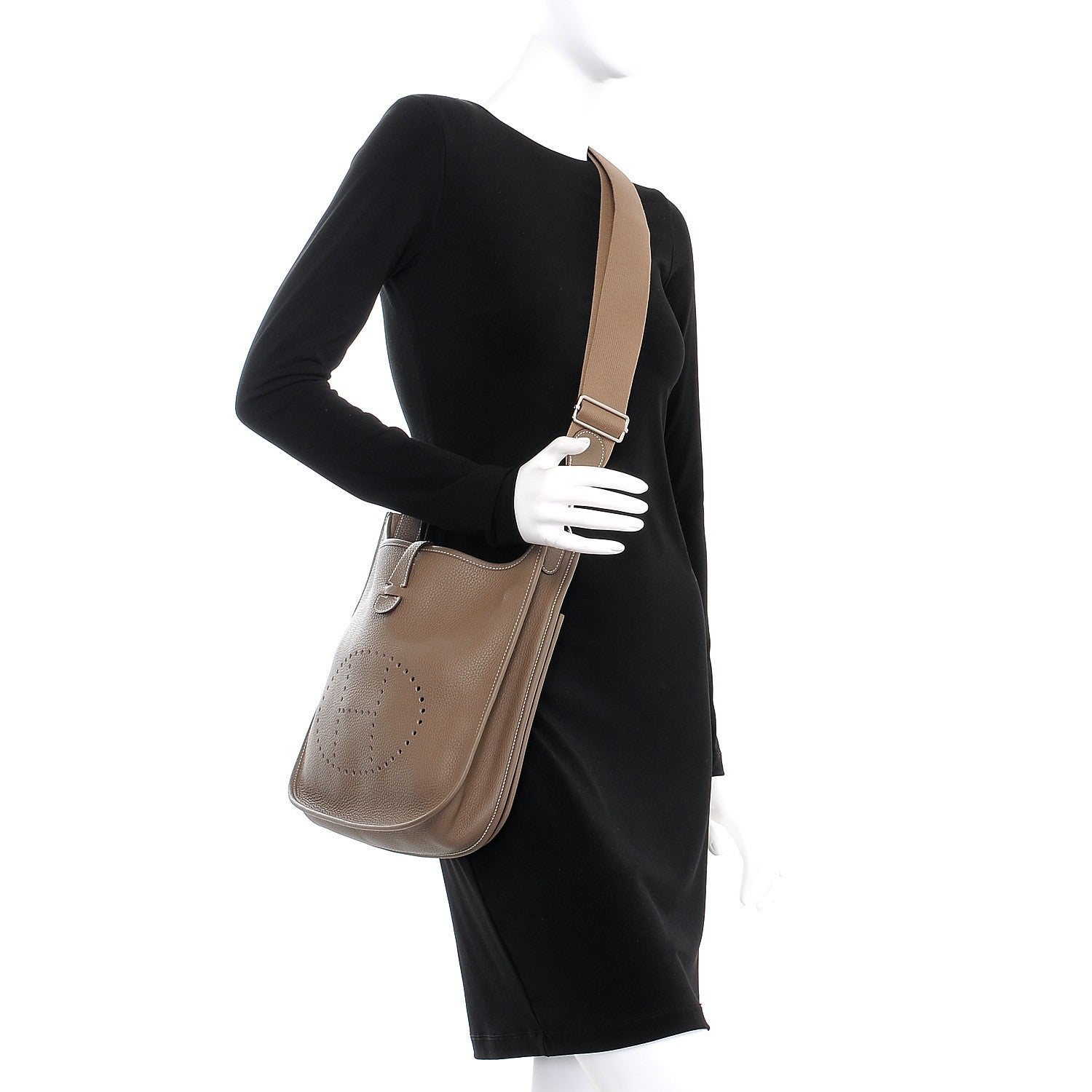 Hermes Taurillon Clemence Evelyne III PM Etoupe 2 of 9