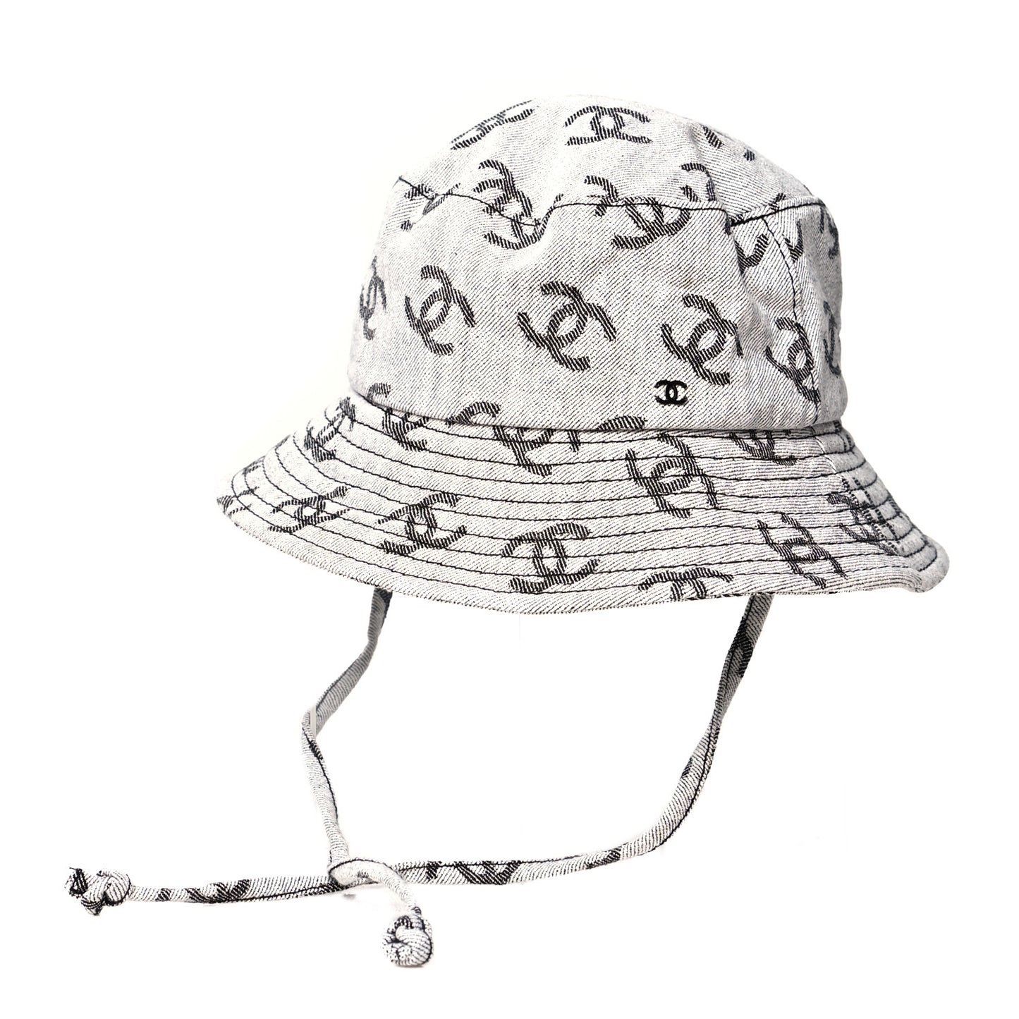 Denim CC Bucket Hat L White Black