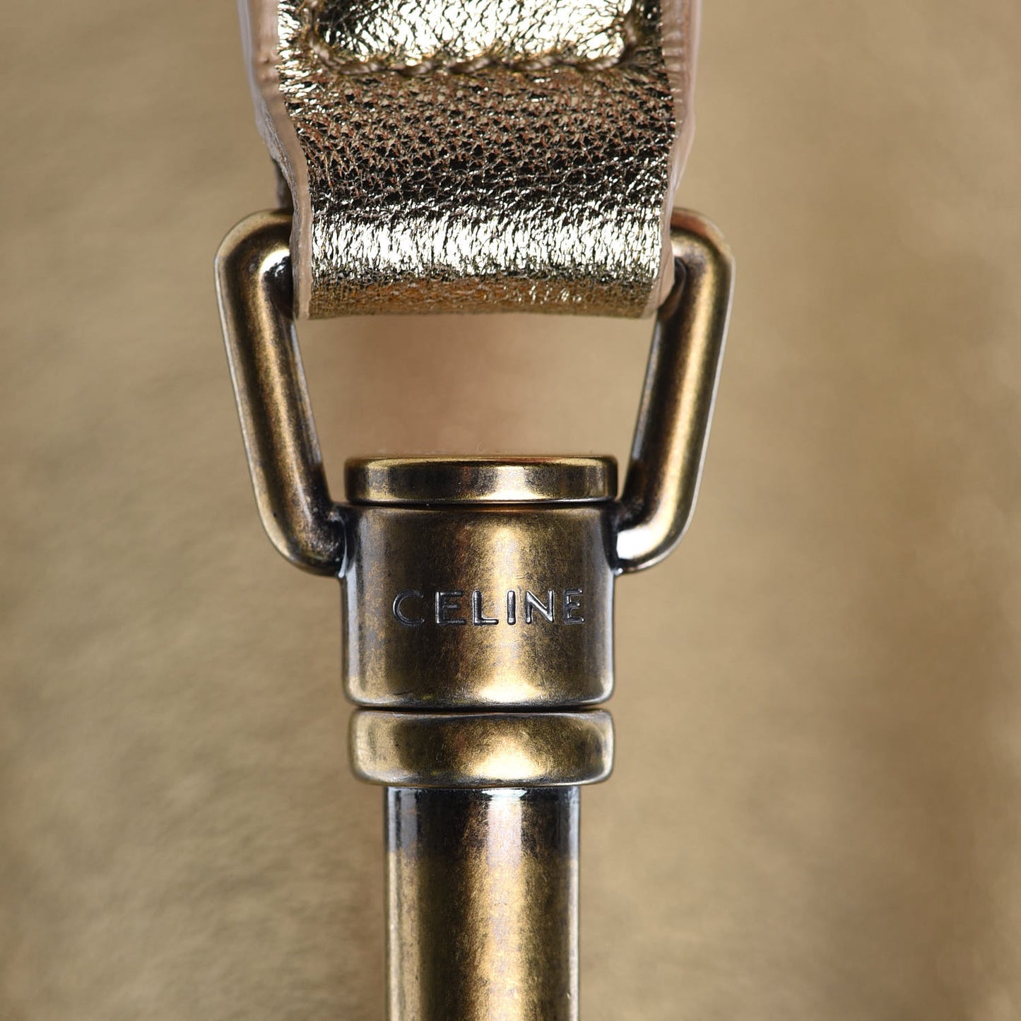 Laminated Lambskin Nano Luggage Gold