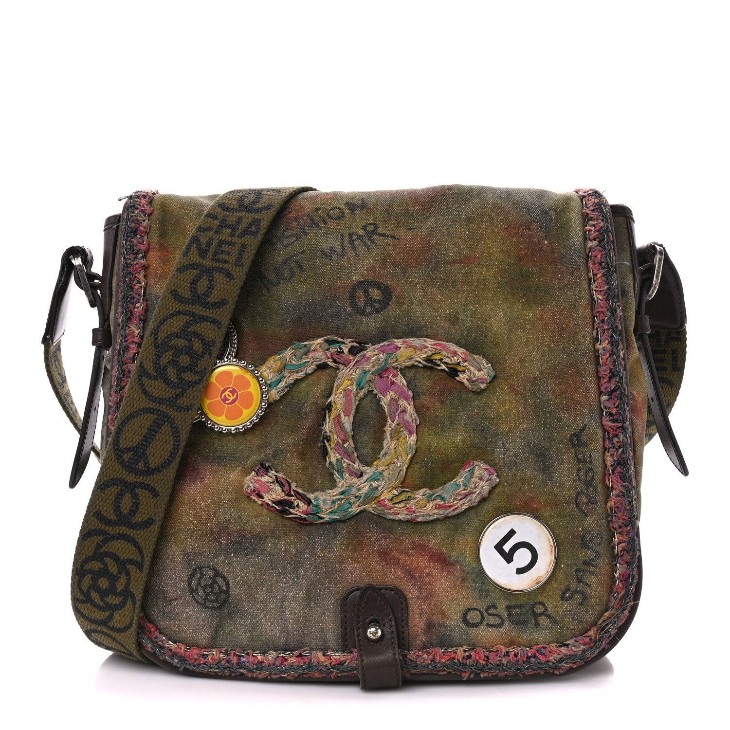 Chanel Washed Toile Graffiti On The Pavements Messenger Khaki Multicolor 1 of 10