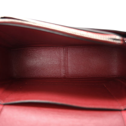 Celine Shiny Smooth Calfskin Medium Frame Shoulder Bag Red Navy 5 of 10