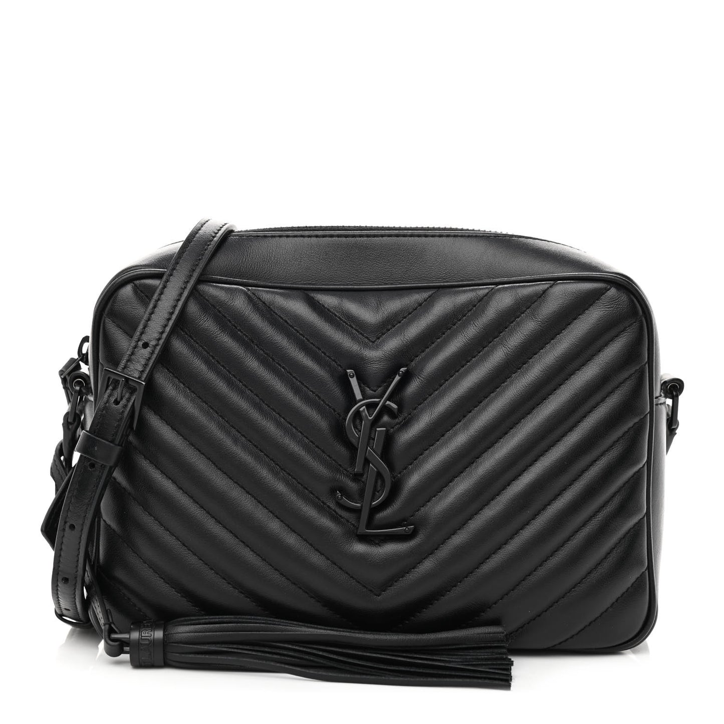 Calfskin Matelasse Monogram Monochrome Lou Camera Bag Black