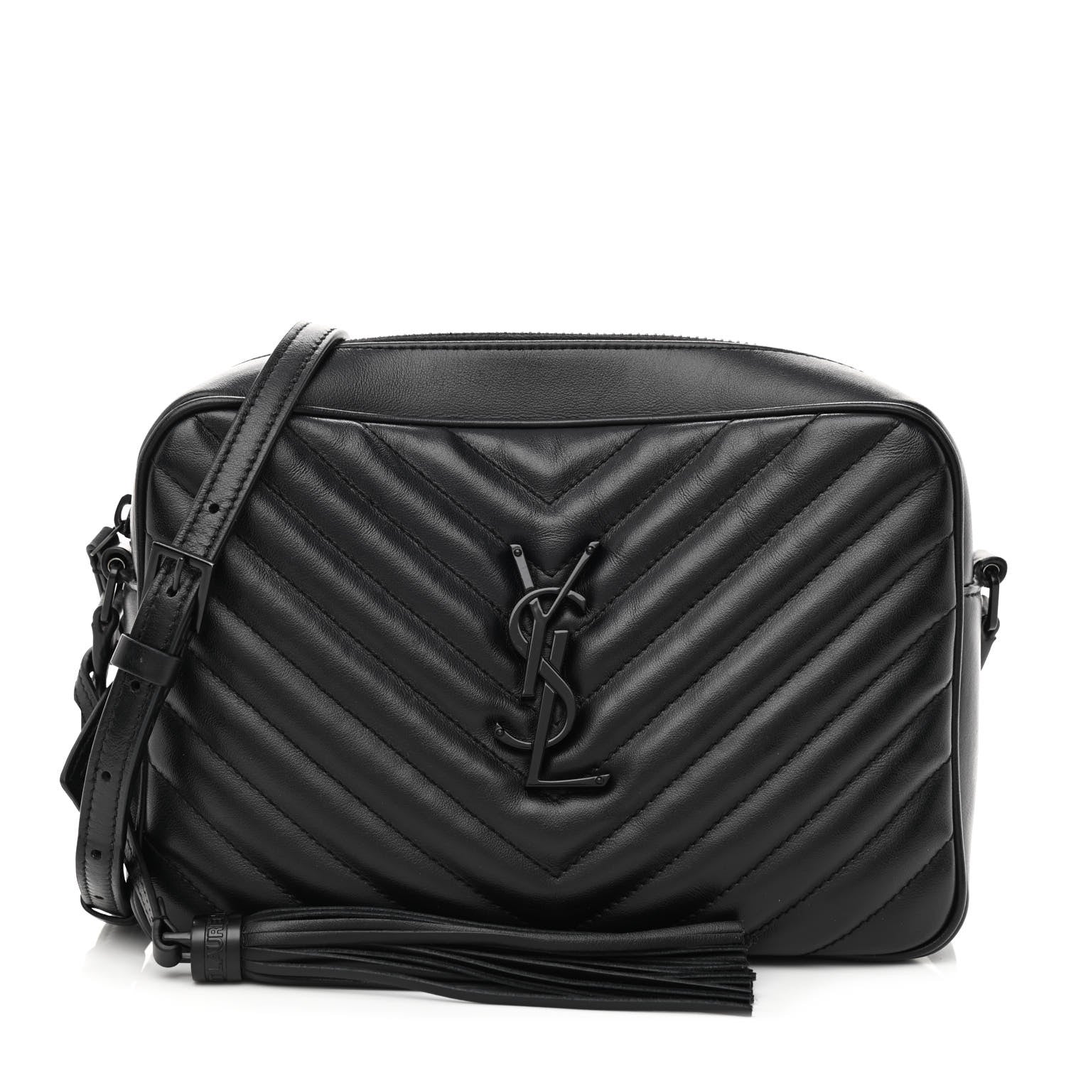Saint Laurent Calfskin Matelasse Monogram Monochrome Lou Camera Bag Black 1 of 12