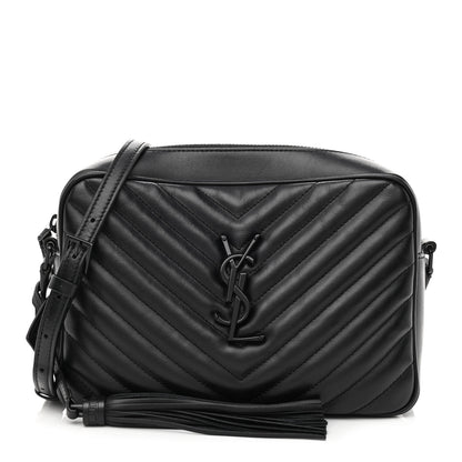Saint Laurent Calfskin Matelasse Monogram Monochrome Lou Camera Bag Black 1 of 12