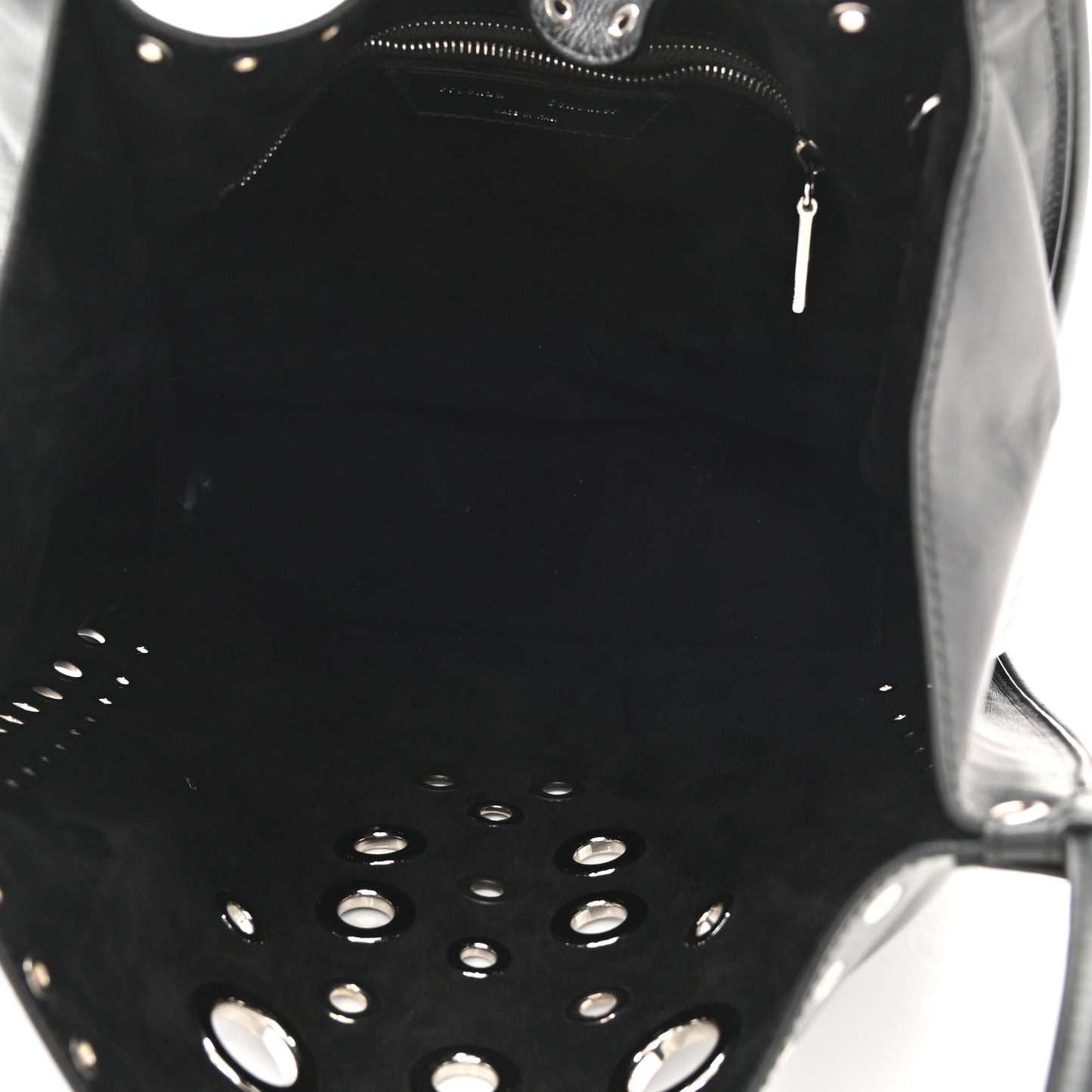 Soft Calf Medium Grommet Studded Tote Black