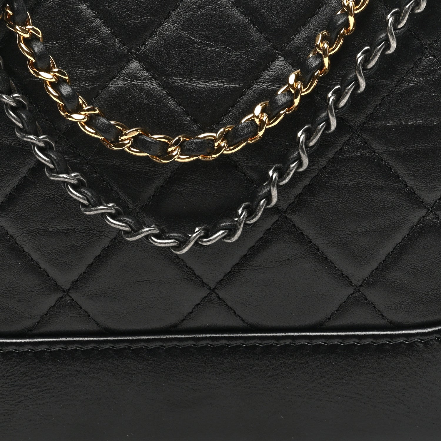 Chanel Aged Calfskin Quilted Small Gabrielle Hobo Black 8 of 10