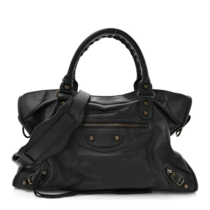 Balenciaga Calfskin Lizard Embossed Classic Hardware City Black 1 of 14
