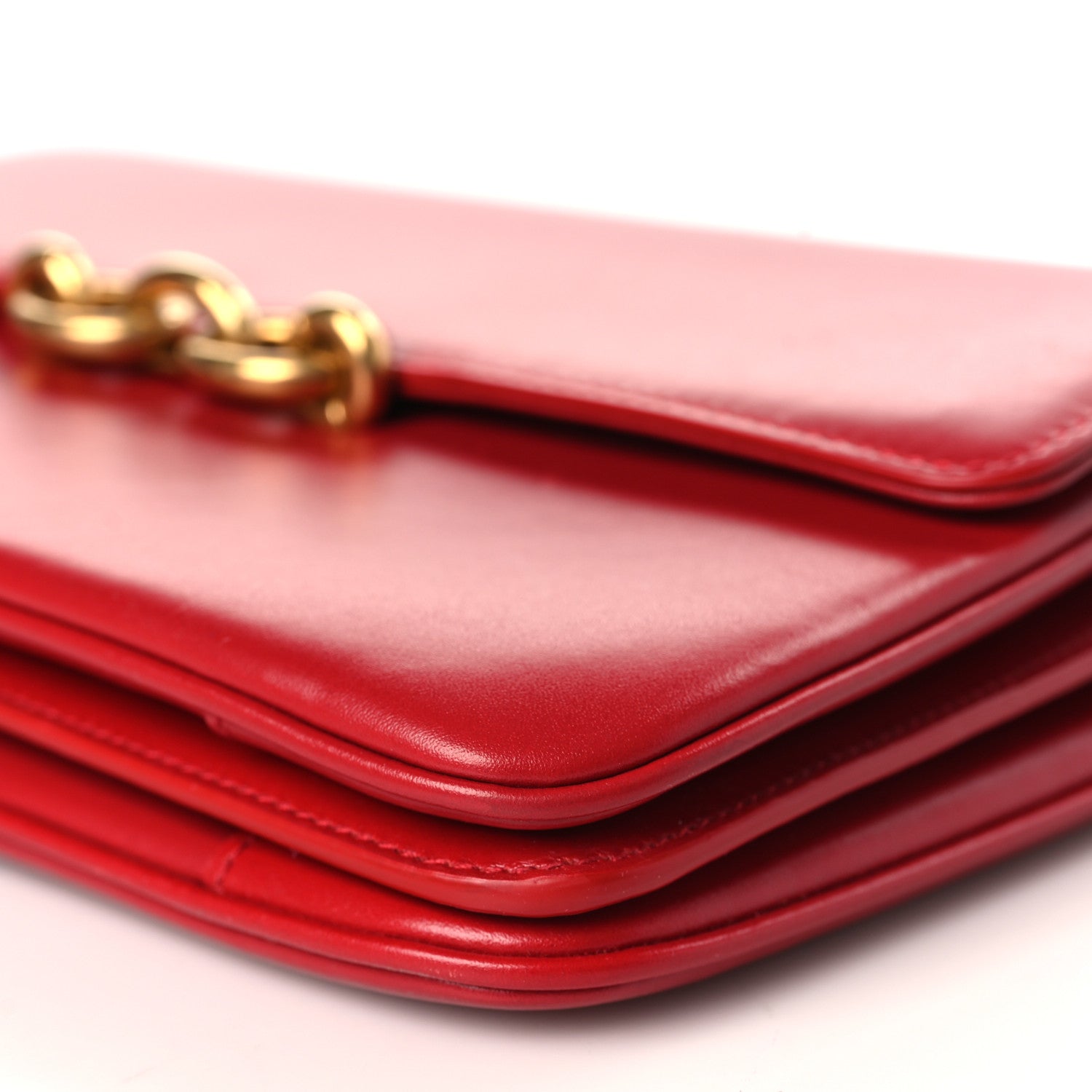 Saint Laurent Smooth Calfskin Le Maillon Satchel Rouge Eros 9 of 9