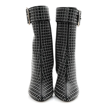Saint Laurent Nappa Studded Joplin Buckle Booties 38 Black 3 of 10