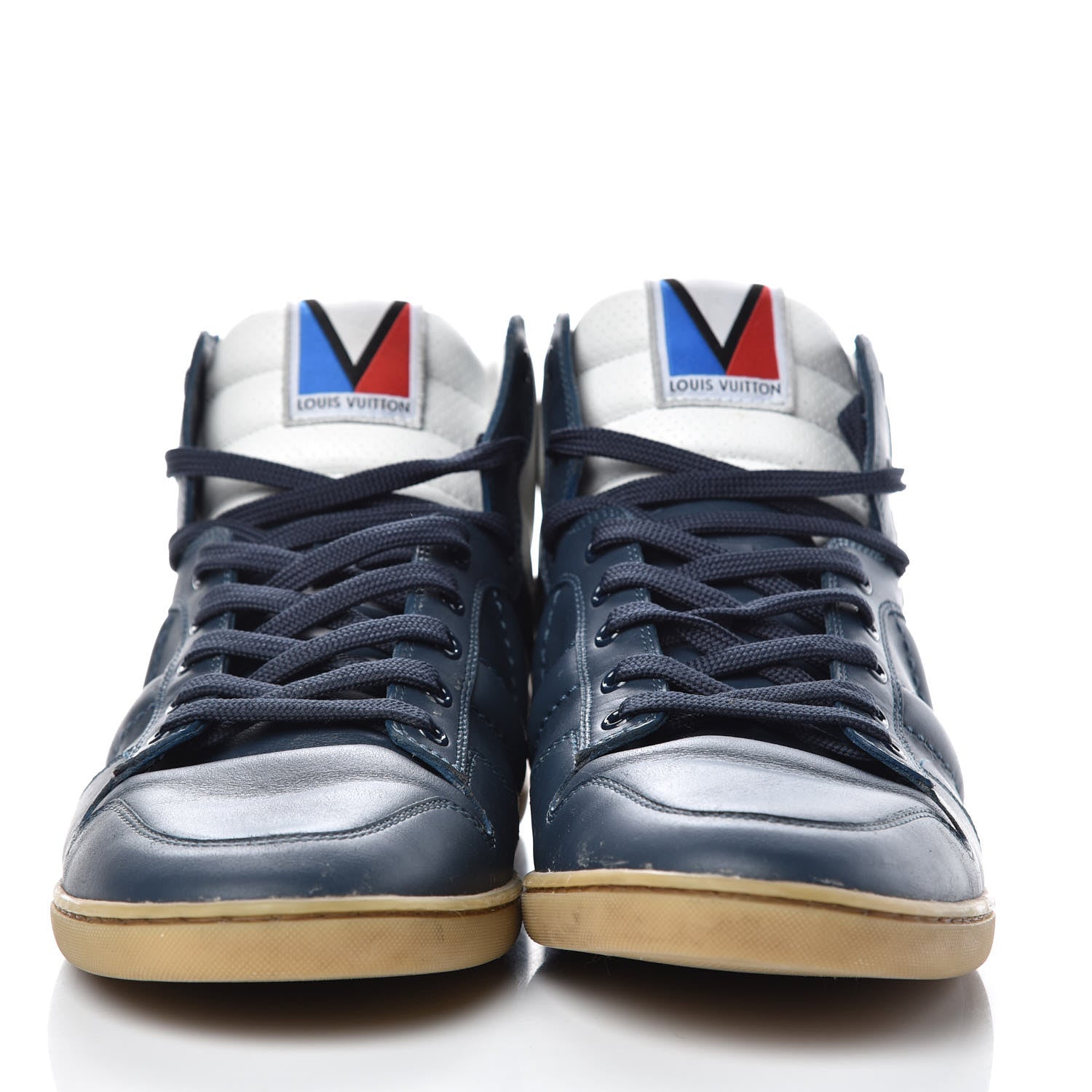 Louis Vuitton Calfskin Heroes High Top Sneakers 8 Navy 2 of 12