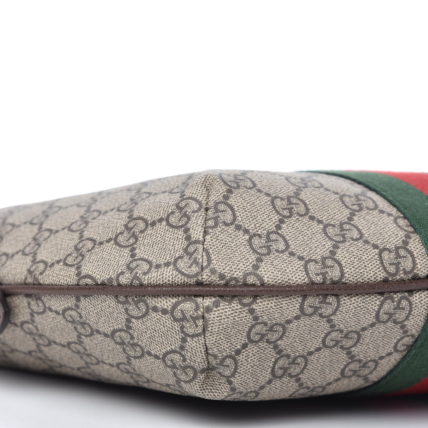 GG Supreme Monogram Web Small Ophidia Half Moon Hobo Brown