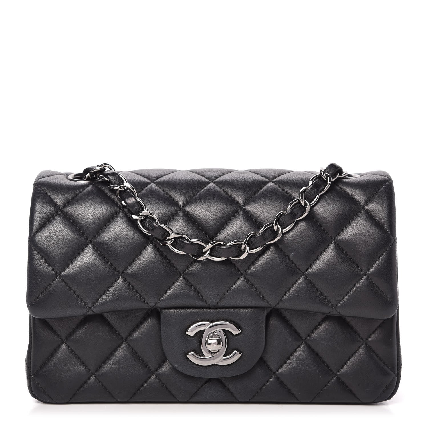 Chanel Lambskin Quilted Mini Rectangular Flap Black 1 of 11