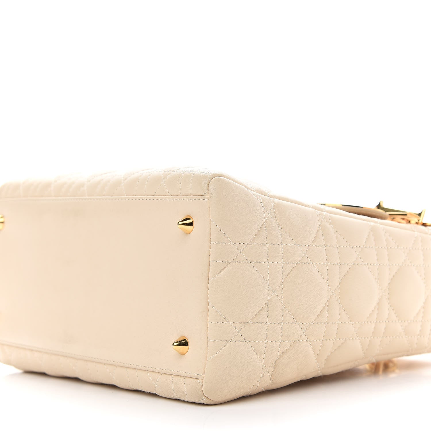 Christian Dior Lambskin Cannage Medium Lady Dior Light Beige 9 of 12