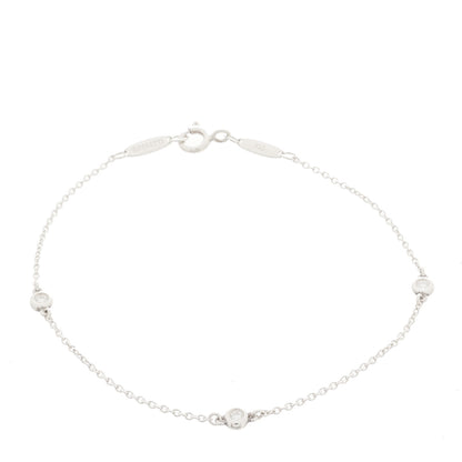 Tiffany Sterling Silver Diamond .09ct Elsa Peretti Diamonds By The Yard Bracelet 1 of 6