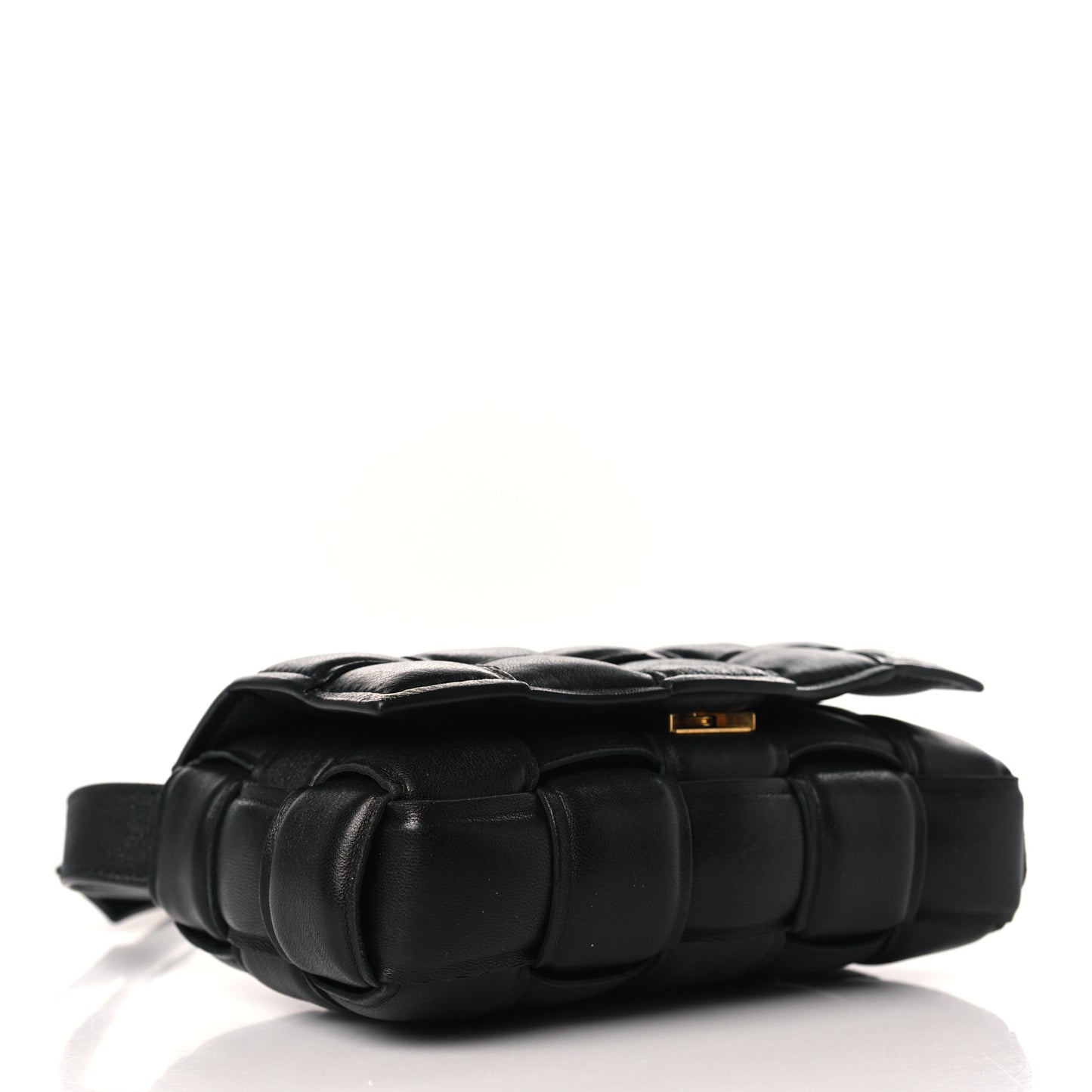 Nappa Maxi Intreccio Small Padded Cassette Crossbody Bag Black