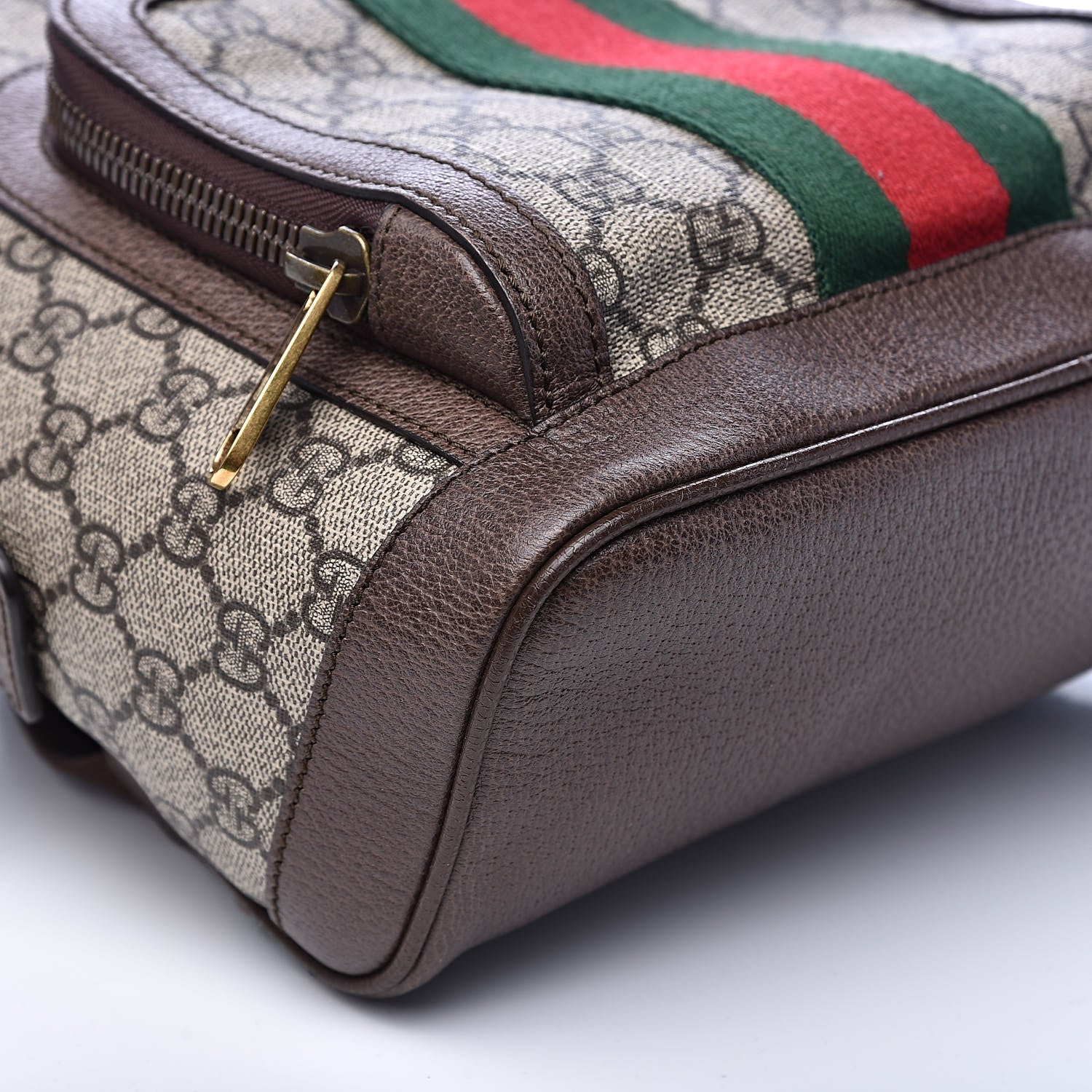 Gucci GG Supreme Monogram Calfskin Web Small Ophidia Day Backpack Beige Ebony New Acero 8 of 13