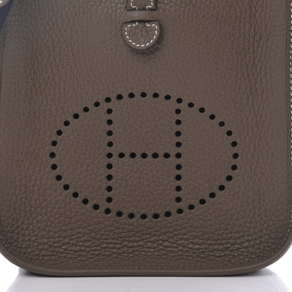 Hermes Taurillon Clemence Amazone Evelyne TPM Etoupe Bleu Indigo 8 of 10