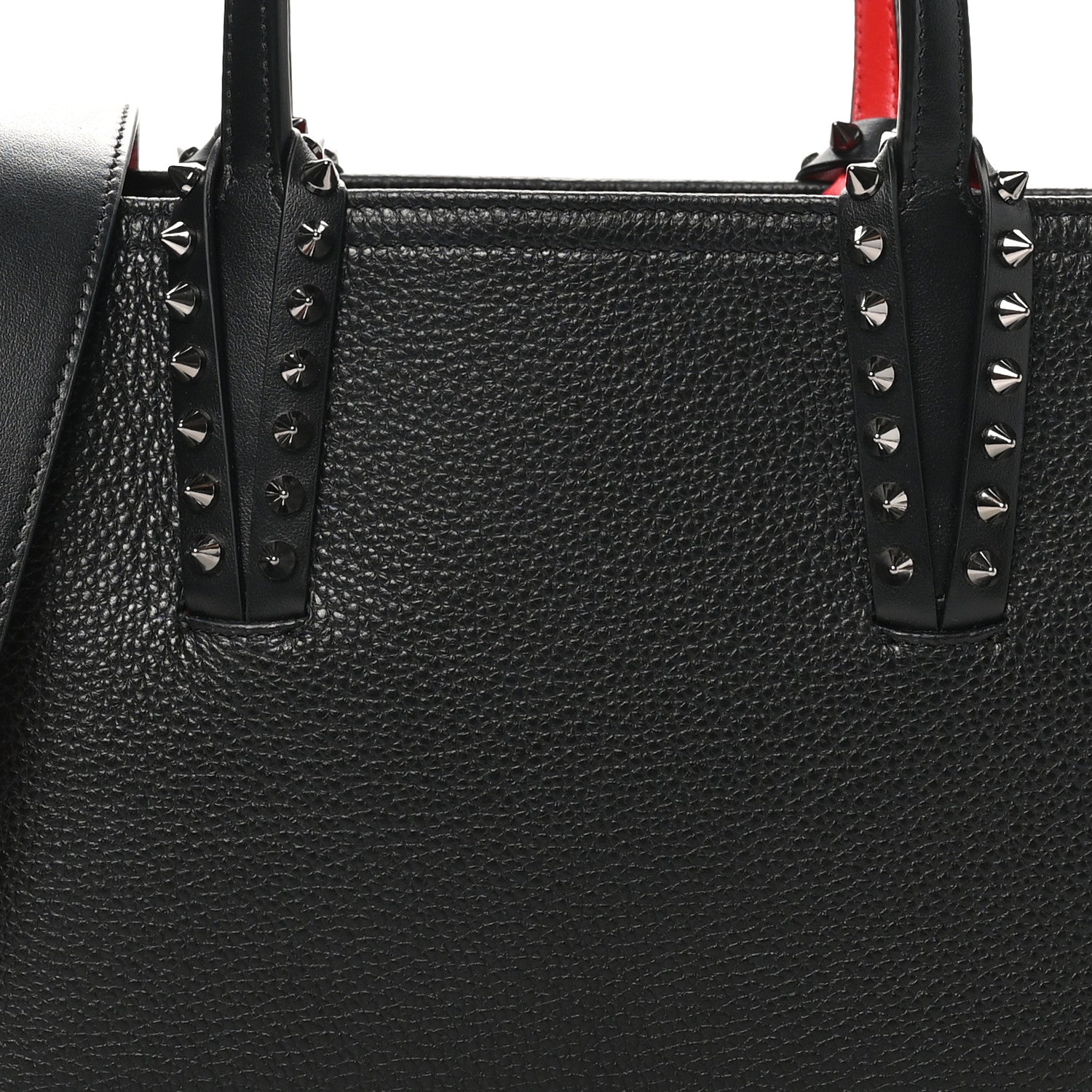 Christian Louboutin Calfskin Spikes Mini East West Cabata Tote Black 7 of 9