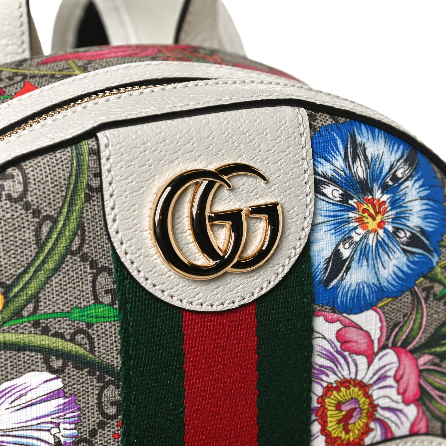 Gucci GG Supreme Monogram Flora Web Small Ophidia Day Backpack White 14 of 16