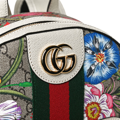 Gucci GG Supreme Monogram Flora Web Small Ophidia Day Backpack White 14 of 16
