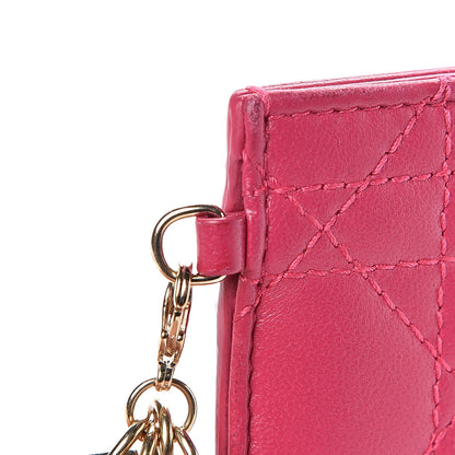 Christian Dior Lambskin Cannage Lady Dior Card Holder Fuchsia 9 of 10