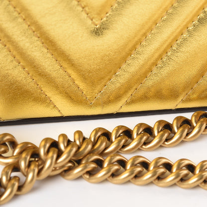 Gucci Metallic Nappa Matelasse Broadway Shoulder Bag Gold 16 of 17