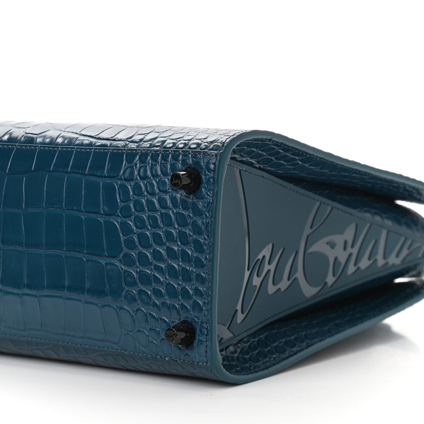 Calfskin Crocodile Embossed Medium Paloma Blue