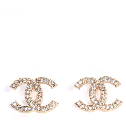 Chanel Crystal CC Earrings Gold 1 of 5
