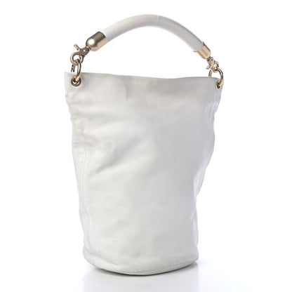 Chanel Calfskin CC Bucket Hobo White 2 of 5
