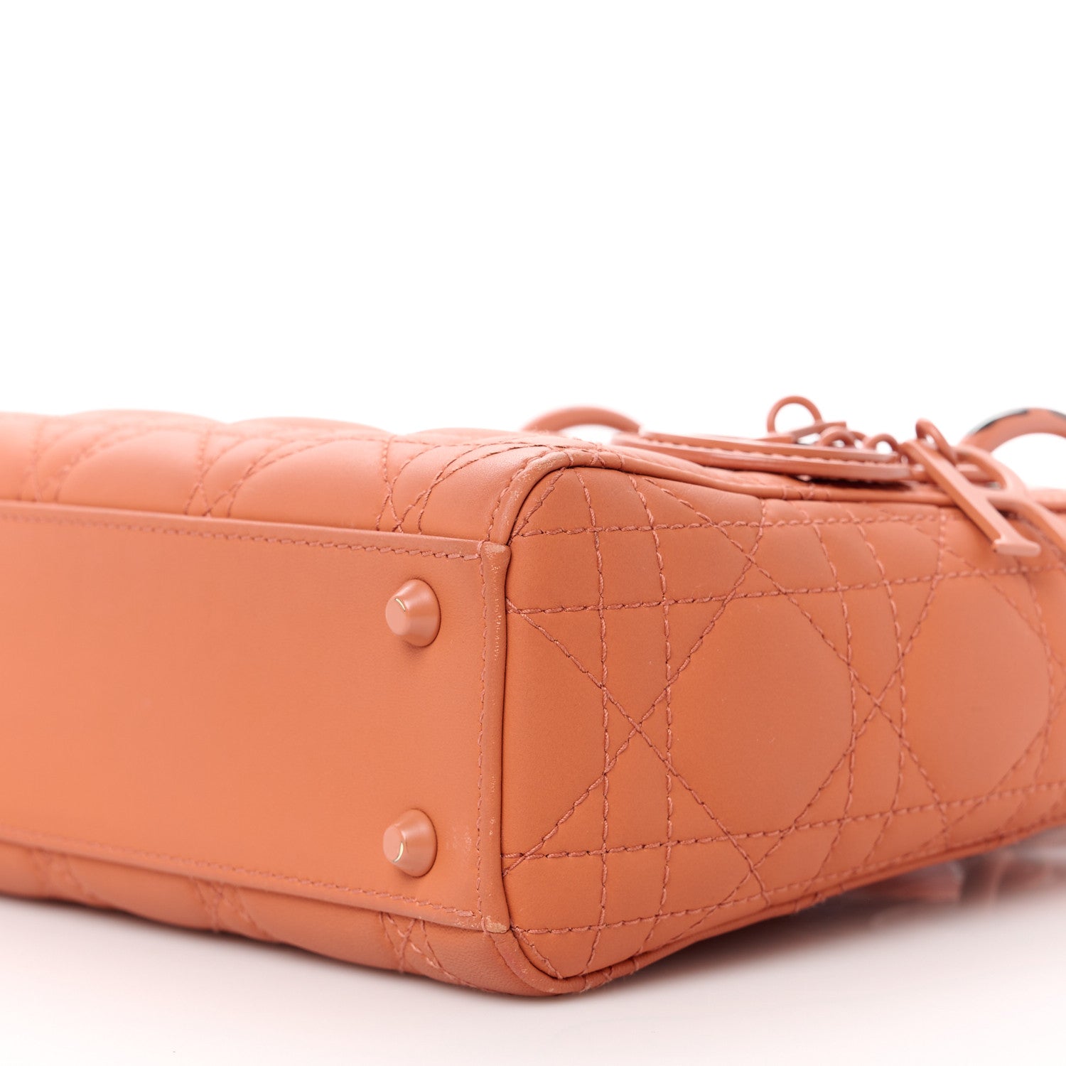 Christian Dior Ultra Matte Calfskin Cannage Mini Lady Dior Orange 10 of 13