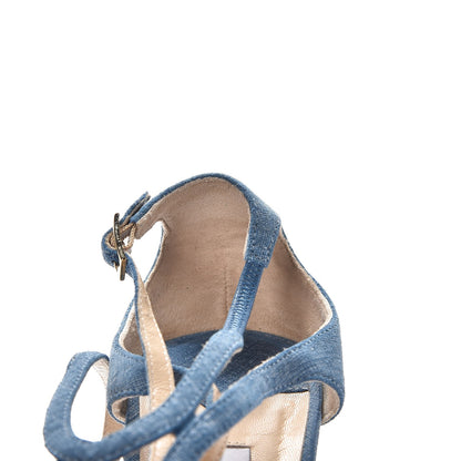 Jimmy Choo Denim Lang Sandals 38.5 Blue 14 of 15