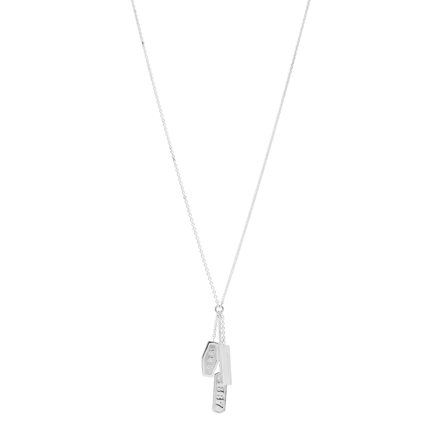Tiffany Sterling Silver 1837 Triple Tag Lariat Necklace 1 of 4
