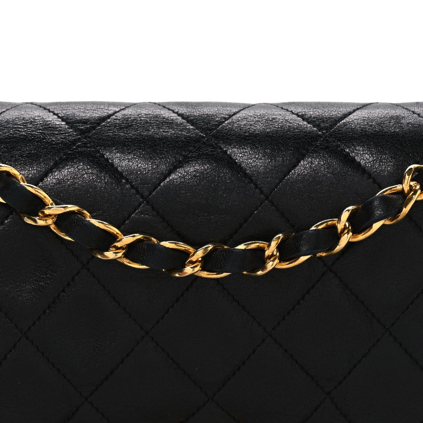 Lambskin Quilted Small Double Flap Black