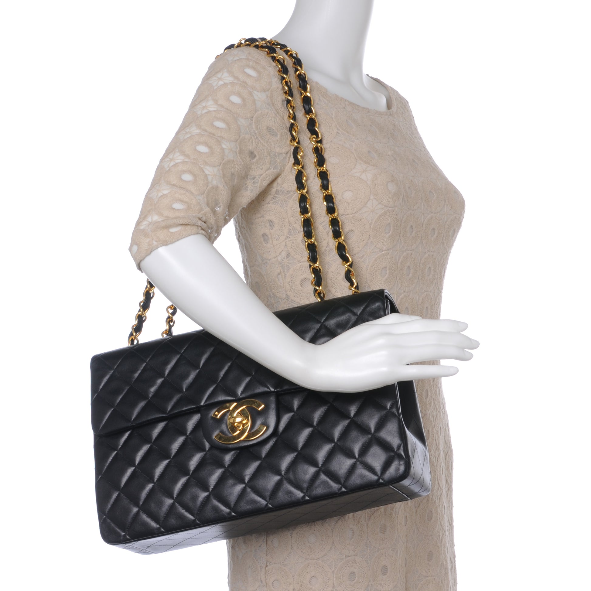 Chanel Lambskin XL Jumbo Flap Black 2 of 9