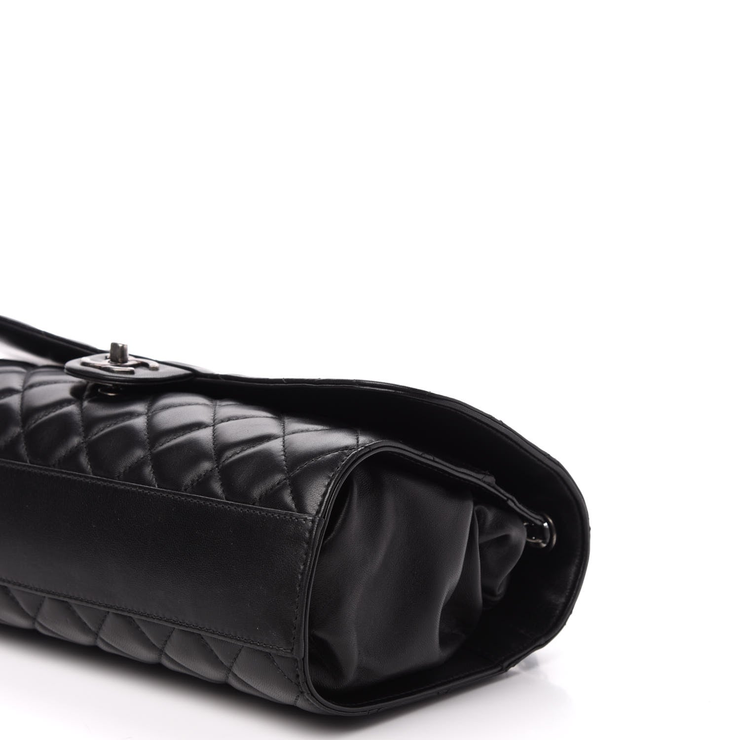 Chanel Lambskin Quilted Jumbo Grocery By Chanel Drawstring Shopping Bag Black 11 of 13
