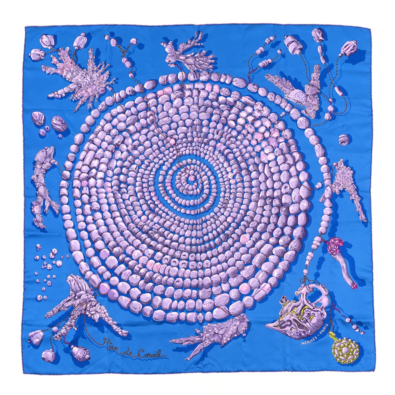 Hermes Silk Reves De Corail Scarf 90 1 of 3