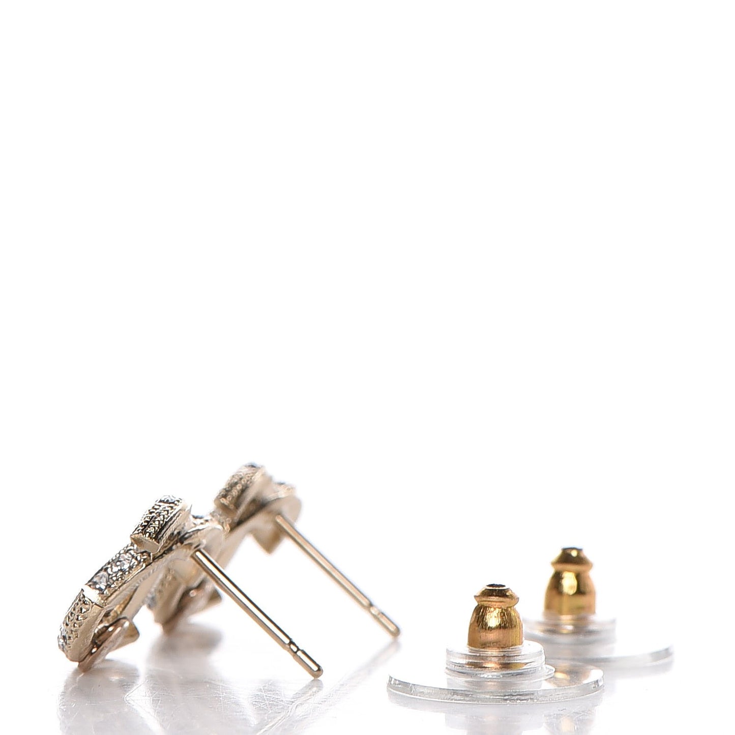 Crystal CC Moon Earrings Gold
