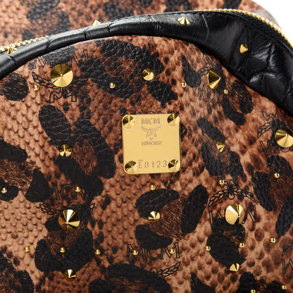 MCM Visetos Leopard Print Studded Small Stark Backpack 10 of 10