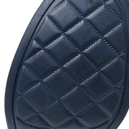 Chanel Rubber Camellia Rain Boots 39 Dark Blue 6 of 12