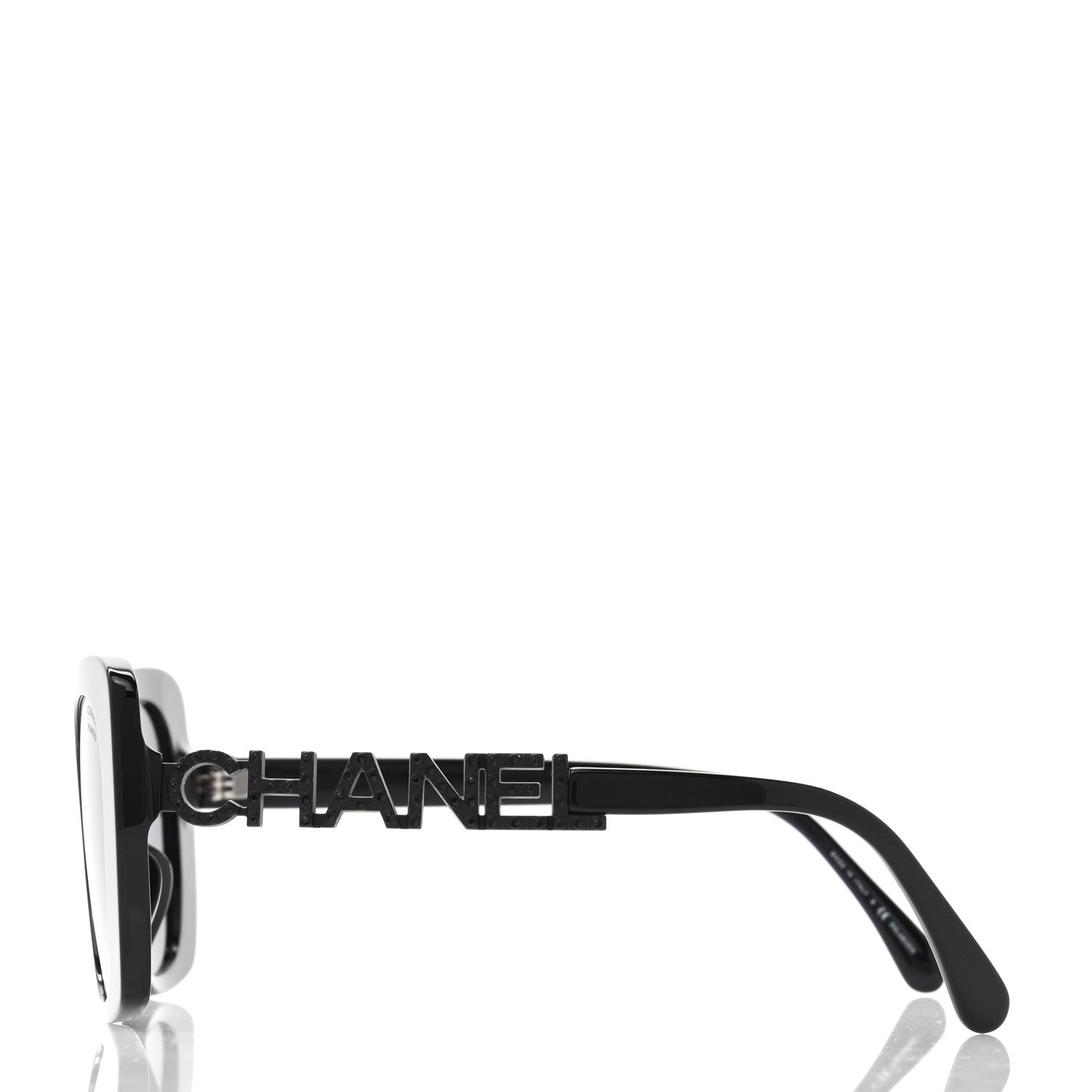 Chanel Acetate Strass Polarized Square Sunglasses 5422-B Black 3 of 7