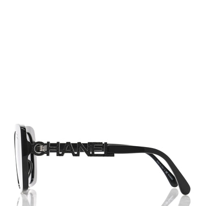 Chanel Acetate Strass Polarized Square Sunglasses 5422-B Black 3 of 7