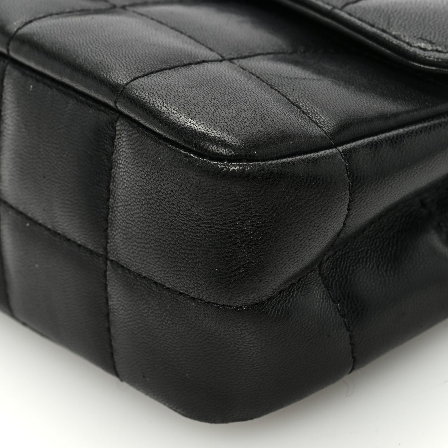 Lambskin Quilted Mini Chocolate Bar Flap Black