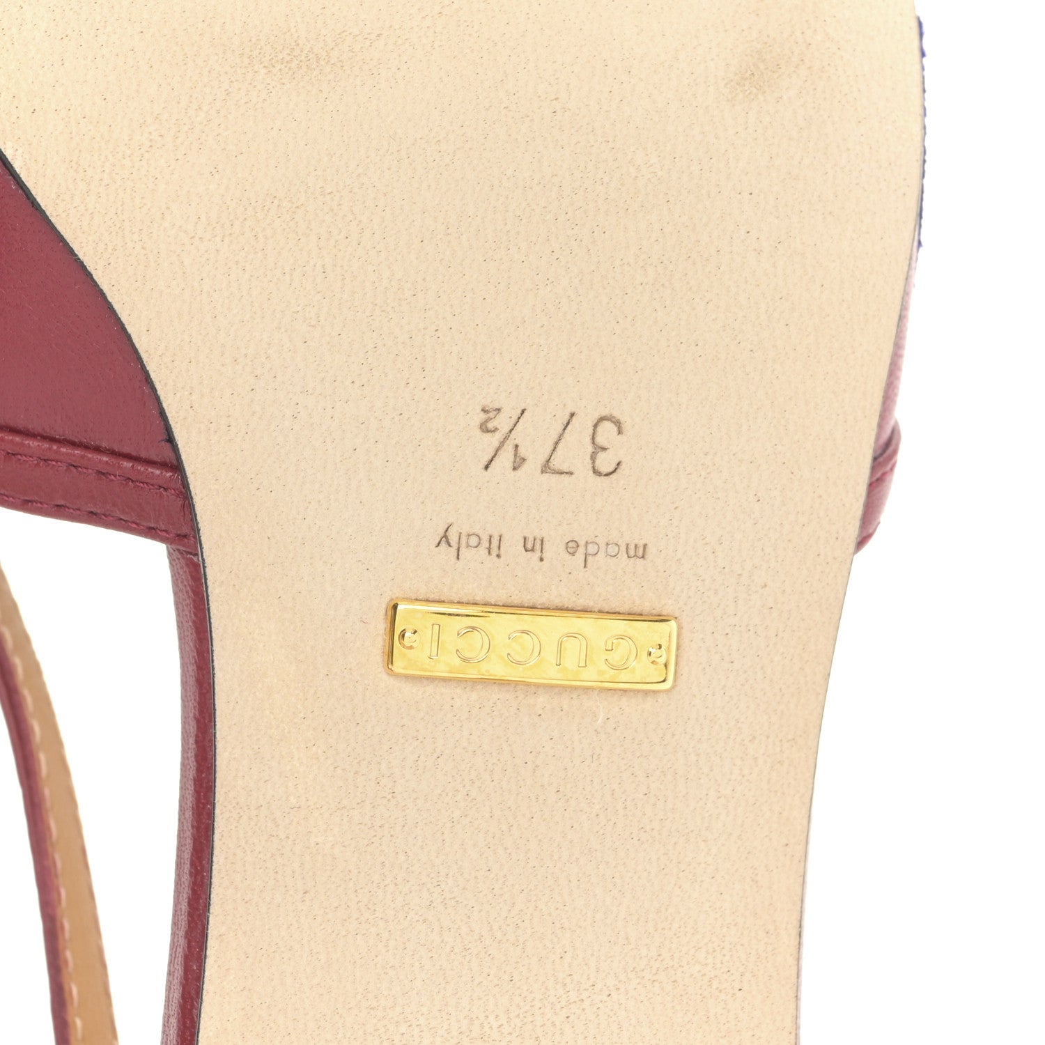 Gucci X ADIDAS Nappa Monogram Jumbo GG Trefoil Slingback Sandals 37.5 New Cherry Red Blue 6 of 7