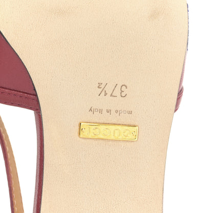 Gucci X ADIDAS Nappa Monogram Jumbo GG Trefoil Slingback Sandals 37.5 New Cherry Red Blue 6 of 7