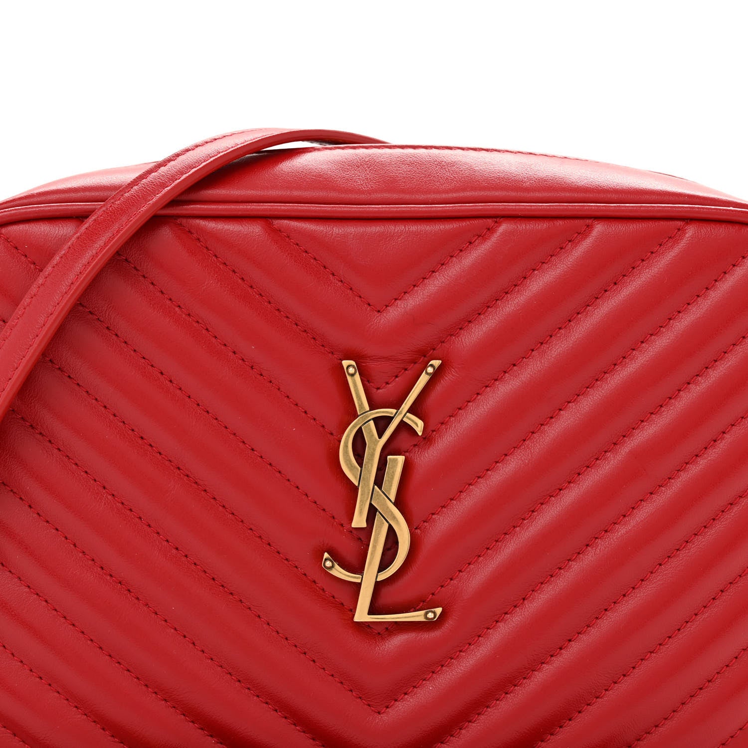 Saint Laurent Calfskin Matelasse Monogram Lou Camera Bag Rouge Eros 8 of 13