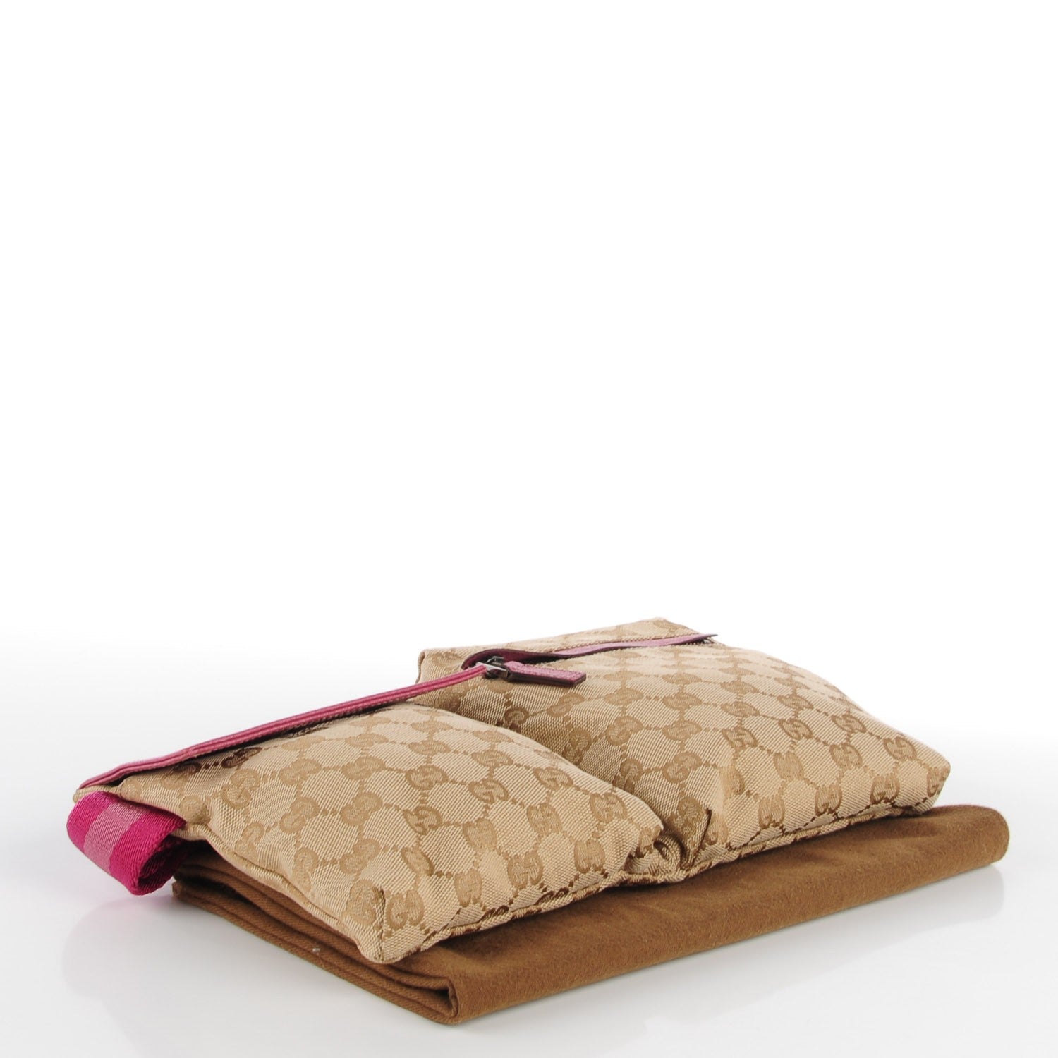 Gucci GG Monogram Web Double Pocket Belt Bag Pink 4 of 8