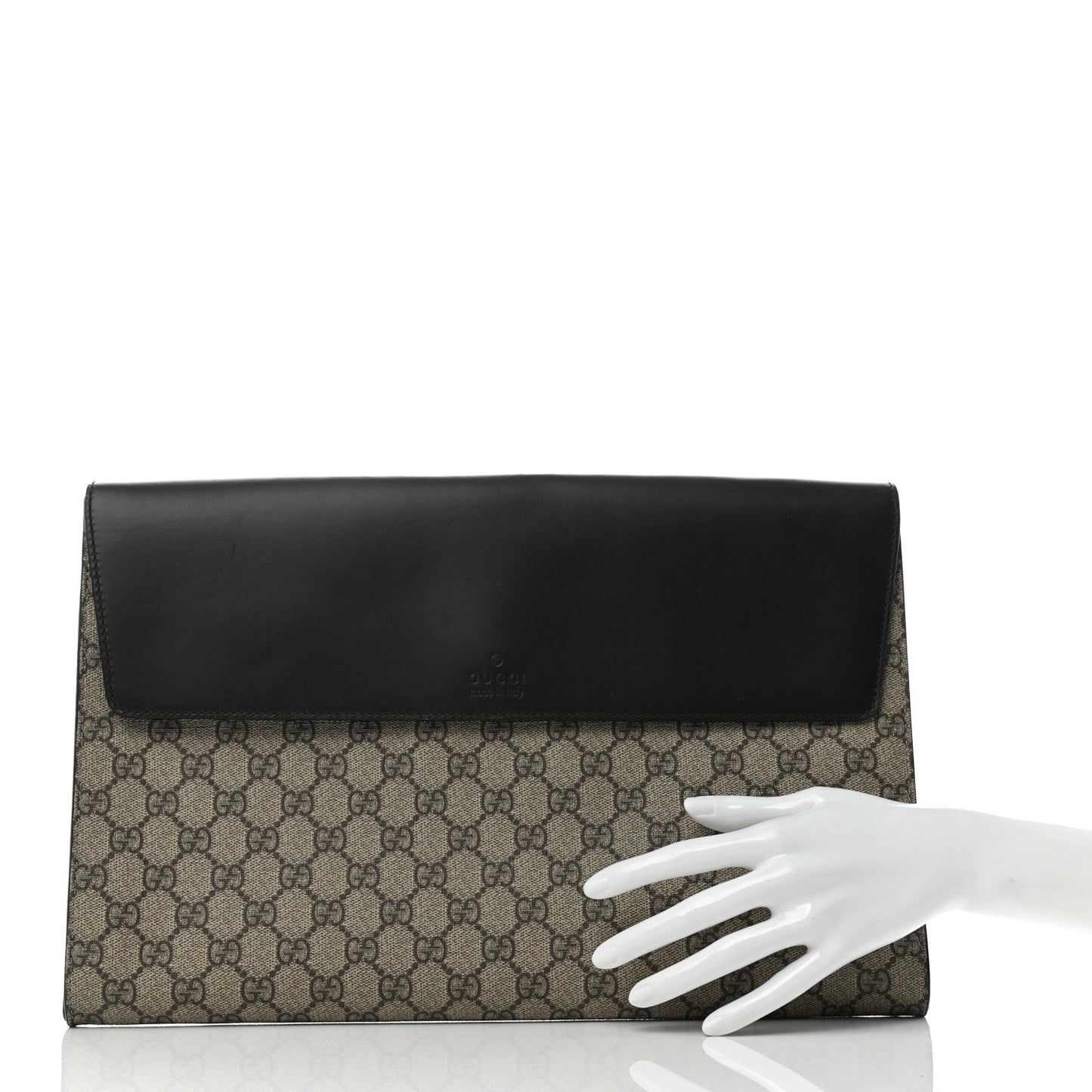 GG Supreme Monogram Portfolio Case Black