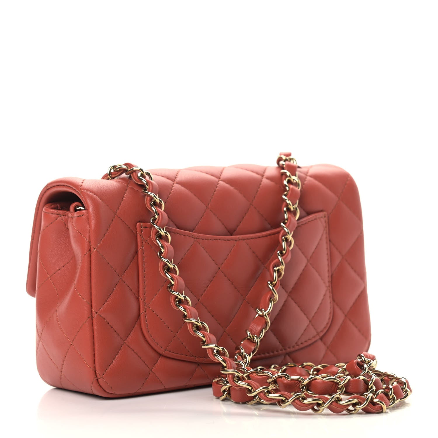 Chanel Lambskin Quilted Mini Rectangular Flap Brown 3 of 9