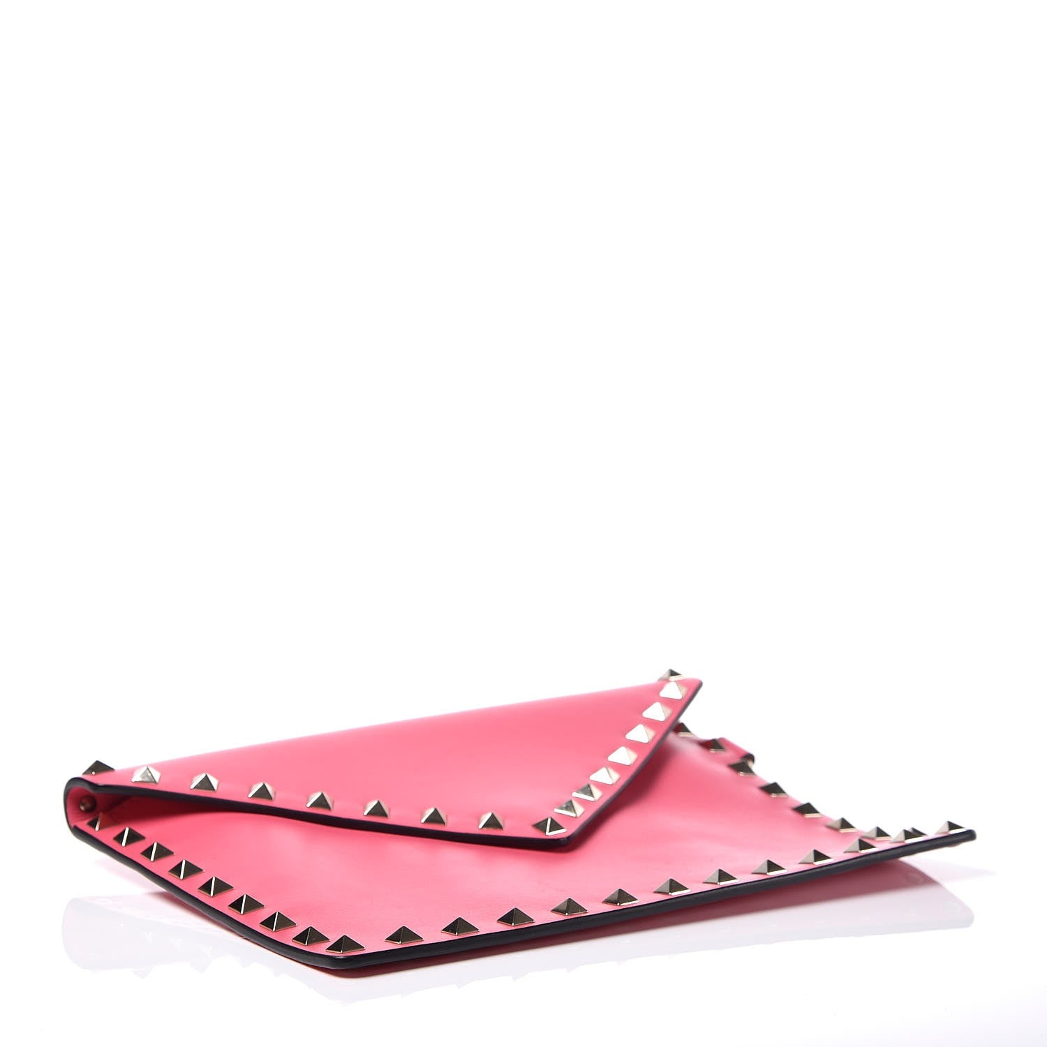 Valentino Garavani Vitello Medium Rockstud Envelope Flat Wristlet Pouch Shadow Pink 4 of 7